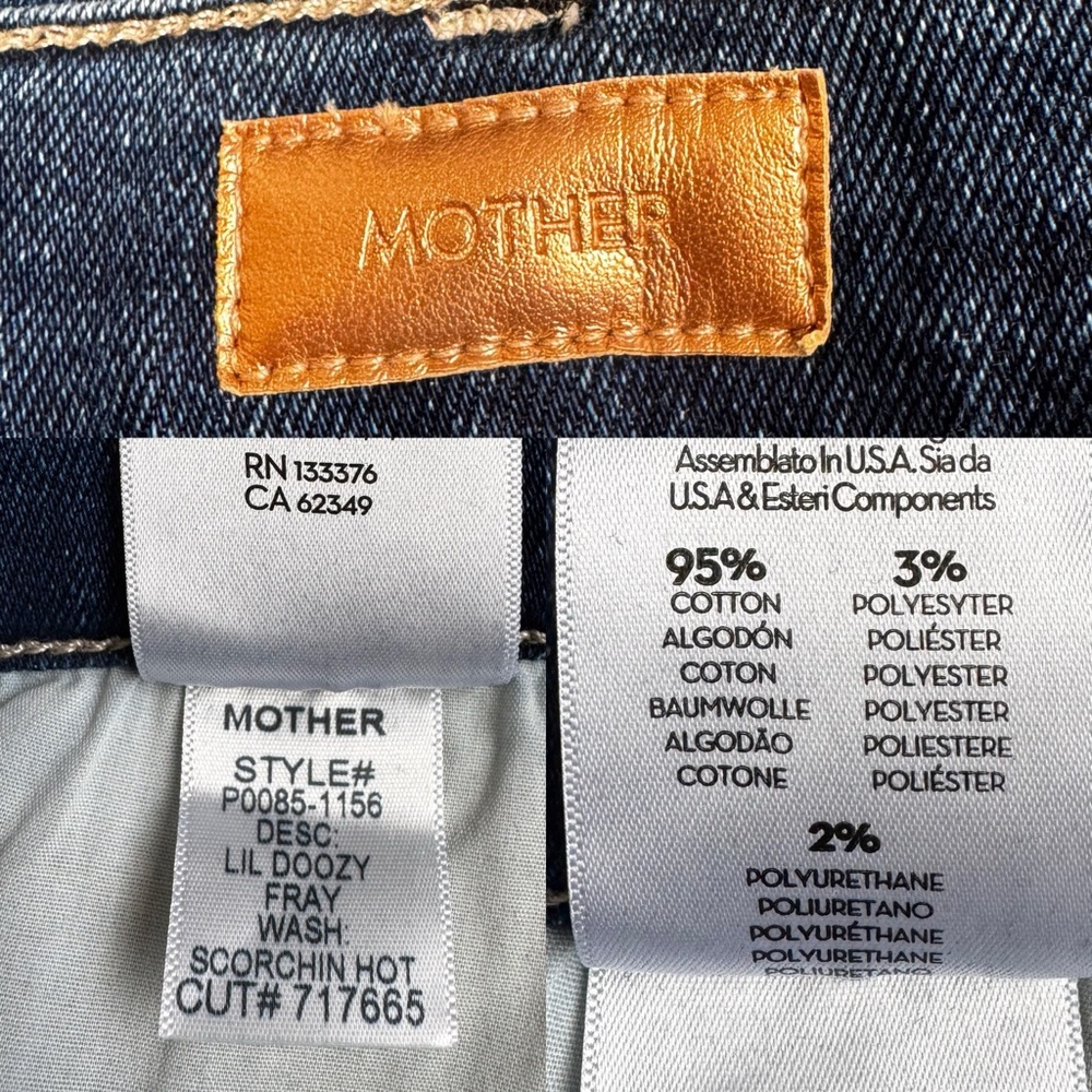 Mother The Lil’ Doozy Fray Jeans in Scorchin Hot Wash Blue Size: 30 - Picture 11 of 15